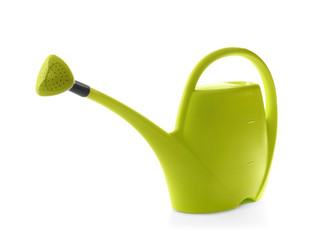 Watering can for gardening on white background