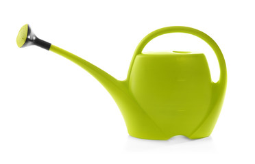 Watering can for gardening on white background