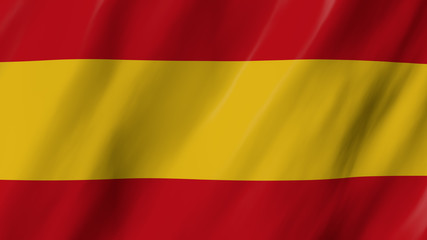 3d animation of the waving flag of Spain, in close