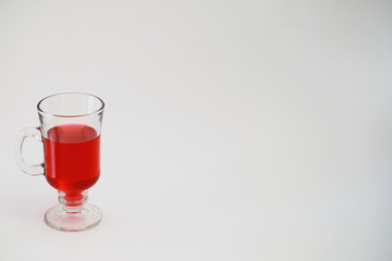 Female drink red warm tea