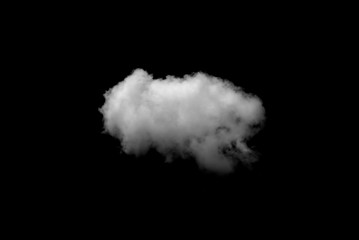 White cloud on black background.