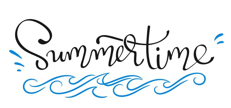 - Summertime - handwritten lettering word