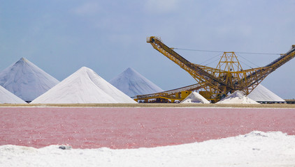 salt evaporation plant on Bonaire Island, ABC Islands, Netherlands antilles