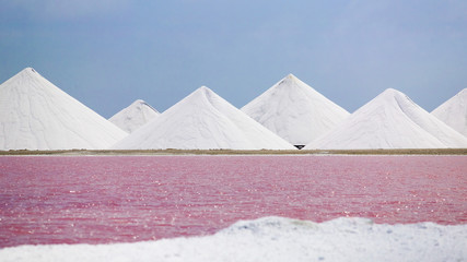 salt evaporation plant on Bonaire Island, ABC Islands, Netherlands antilles
