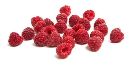 ripe raspberry close-up isolated