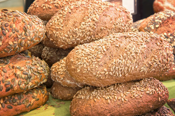 Organic bread with sunflower seeds