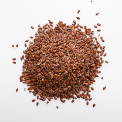 natural grain of flax on a white acrylic background
