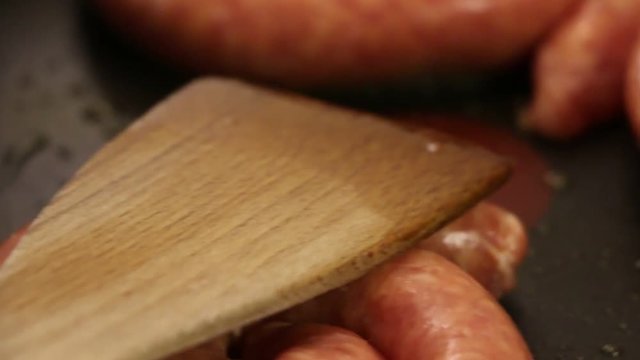 cooking food in a pan