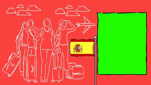 Spain hand drawn tourism