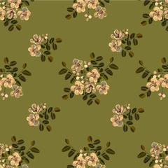 Seamless pattern cassia flower in abstract styles