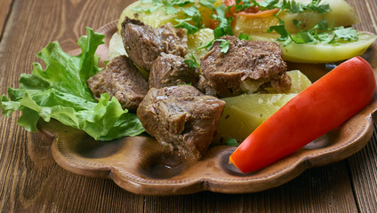 Ossetian dish beef and potatoes