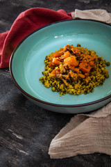 Vegetarian meals Bulgur - Butternut and oriental bean