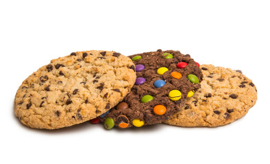 biscuits with chocolate drops isolated