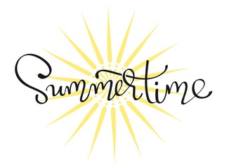 - Summertime - handwritten lettering word