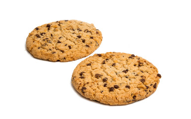 biscuits with chocolate drops isolated