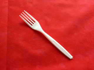 White plastic fork