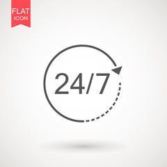 twenty four hour icon. open 24 hours a day icons.