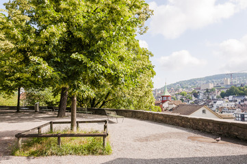 Zürich, Lindenhof, Stadt, Altstadt, Aussichtspunkt, Limmat, Fluss, Limmatstadt, Altstadthäuser, Stadtspaziergang, Sommer, Schweiz