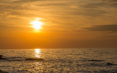 colourful sunset on the sea