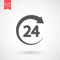 Fototapeta premium twenty four hour icon. open 24 hours a day icons.