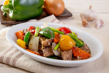 Stir Fried Pork and Vegetables Black Pepper