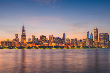 Fototapeta na wymiar Chicago, Illinois, USA Lakefront Skyline