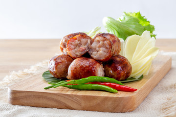 Isaan sausage or Thai Northeastern sausage