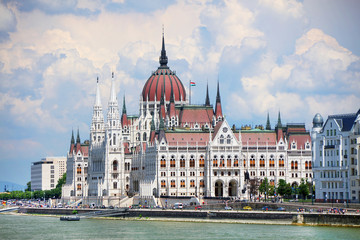 Fototapeta premium The Hungarian Parliament Building, also known as the Parliament of Budapest.One of Europe's oldest legislative buildings, a notable landmark of Hungary and a popular tourist destination of Budapest