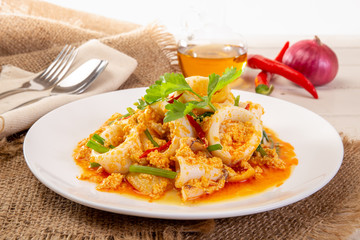 Fried Squid curry powder