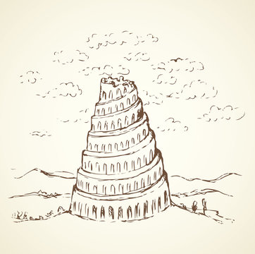 Tower of Babel. Vector drawing