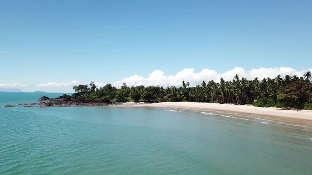 Beautiful tropical beach, aerial footage. Southeast Asia 