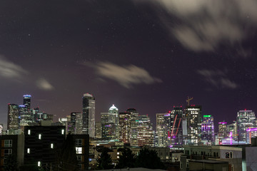 Fototapeta premium Seattle city skyline at night