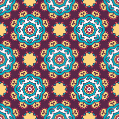 Abstract stylized floral seamless pattern. Hand drawn vector illustration