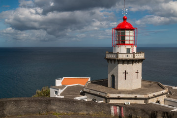 Fototapeta na wymiar Lighthouse Arnel, Nordeste, Azores Islands