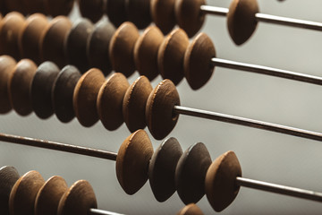 Vintage abacus close up