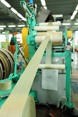 Manufacture of a natural shell for sausage. Collagen shell for sausages. Collagen casings industry for sausage products. Film for sausages. Large-scale production.