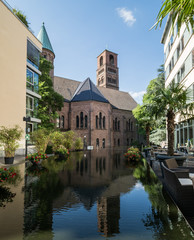 Fototapeta na wymiar View of Kreuzeskirche in Essen, Germany