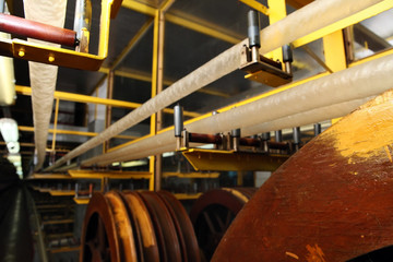 Manufacture of a natural shell for sausage. Collagen shell for sausages. Collagen casings industry for sausage products. Film for sausages. Large-scale production.