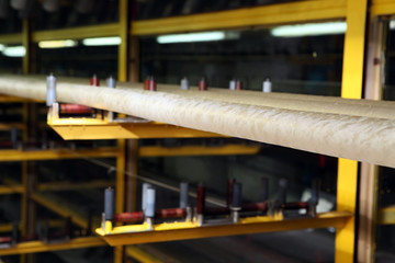 Manufacture of a natural shell for sausage. Collagen shell for sausages. Collagen casings industry for sausage products. Film for sausages. Large-scale production.