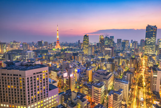 Tokyo, Japan Skyline at Dusk