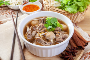 Thai style pork vegetable soup