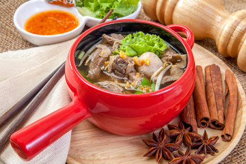Thai style pork vegetable soup