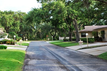 Quiet city residential street