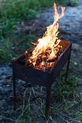 Fire in the barbecue