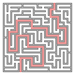 Black square maze(18x18) with help