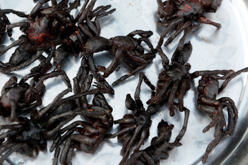 Obraz premium CAMBODIA SIEM REAP OLD MARKET FOOD SPIDER