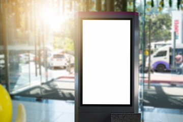 Blank billboard posters in the shopping mall,Empty advertising billboard.