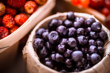 fresh blueberries in a jar