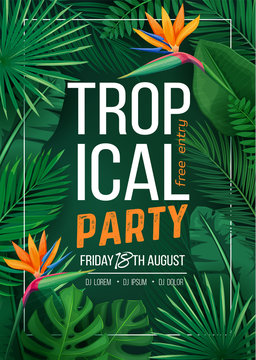 tropical party banner