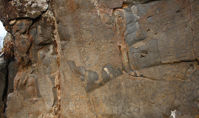 Petroglifos prehispánicos del Lomo de la Fajana en El Paso en la Isla de La Palma, Islas Canarias, España